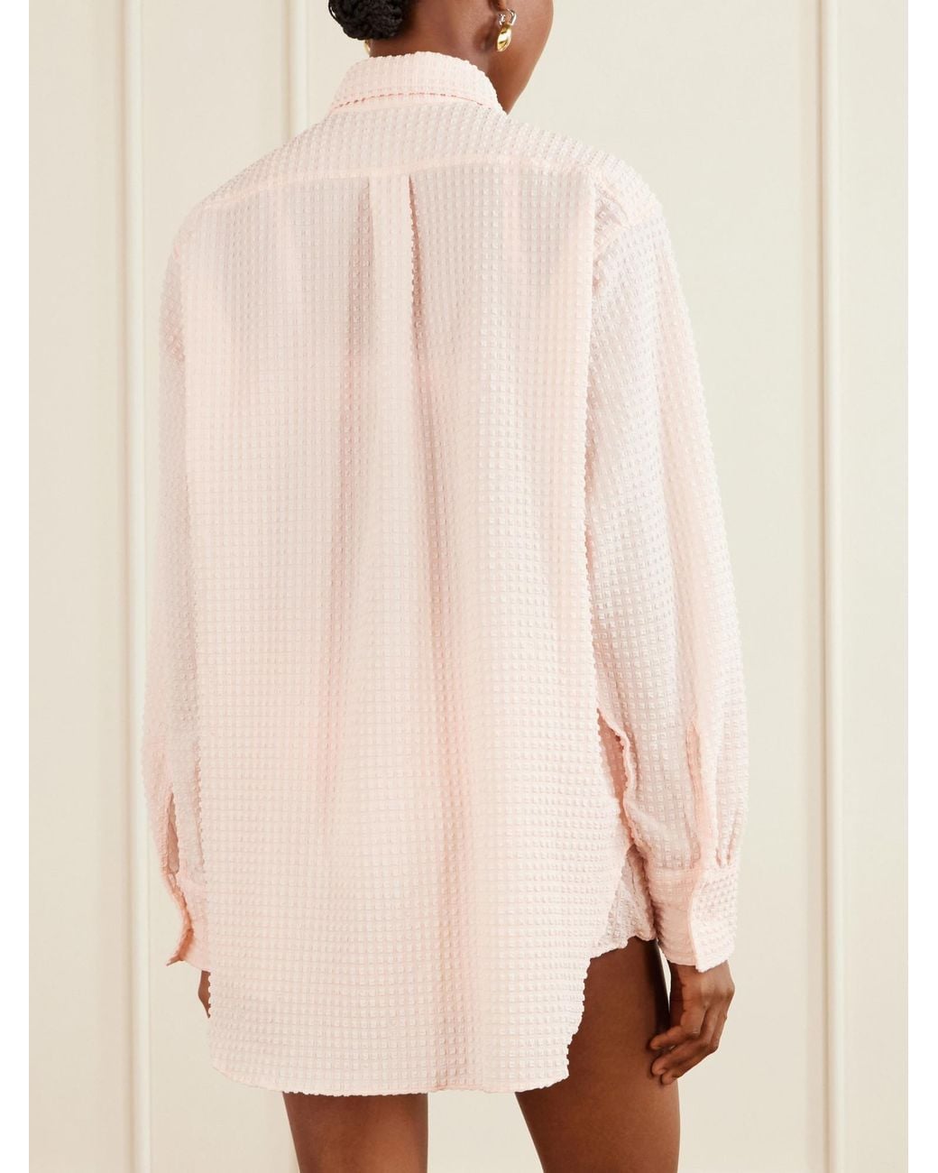 Hunza G Pink Seersucker Shirt