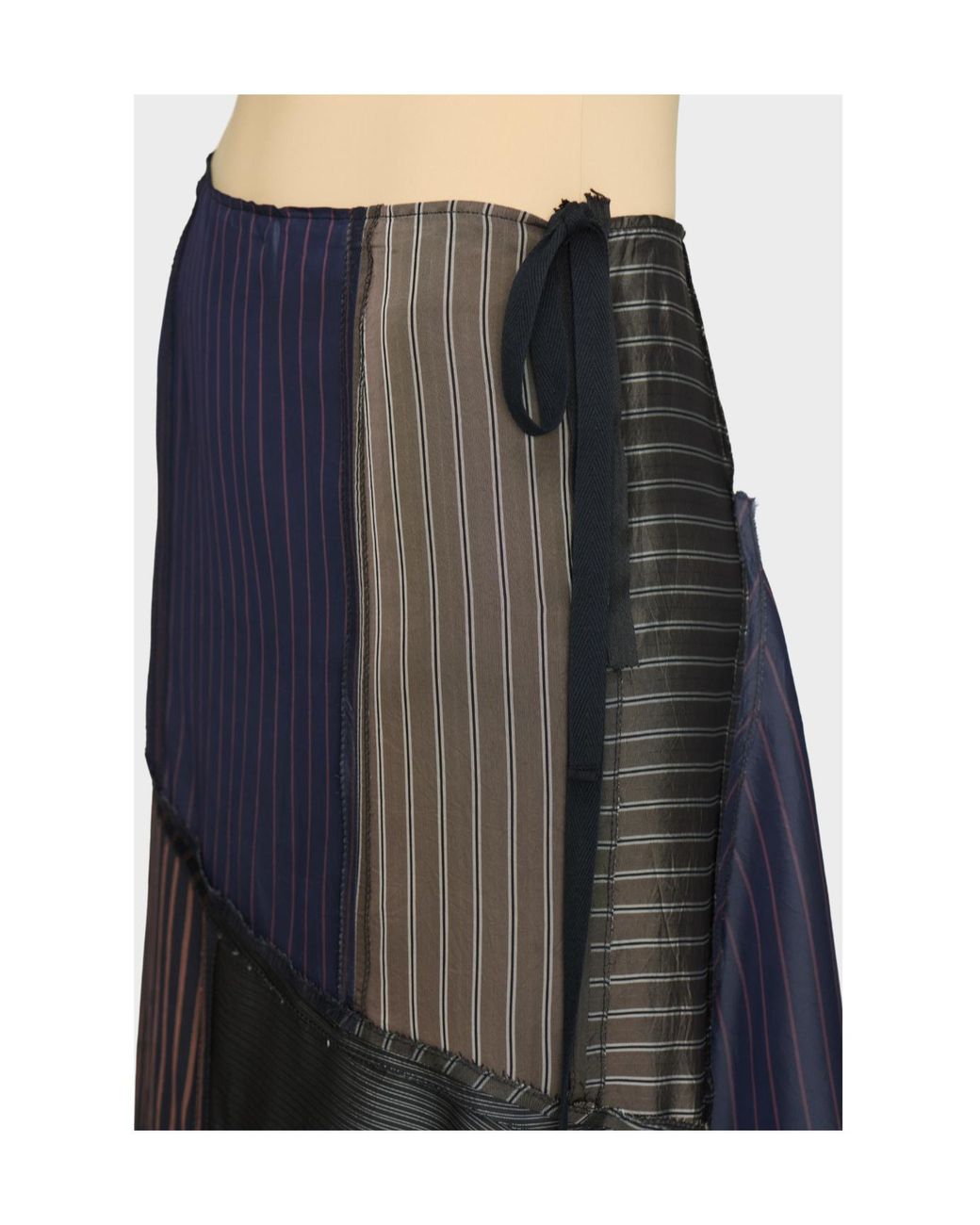 Maison Margiela Blue Patchwork Long Skirt