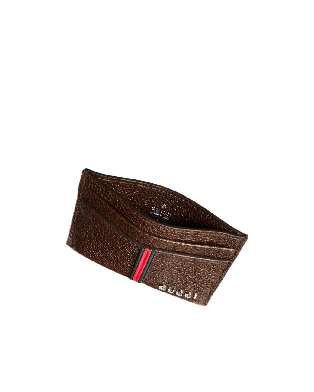 Gucci Brown Card Case With Web for men