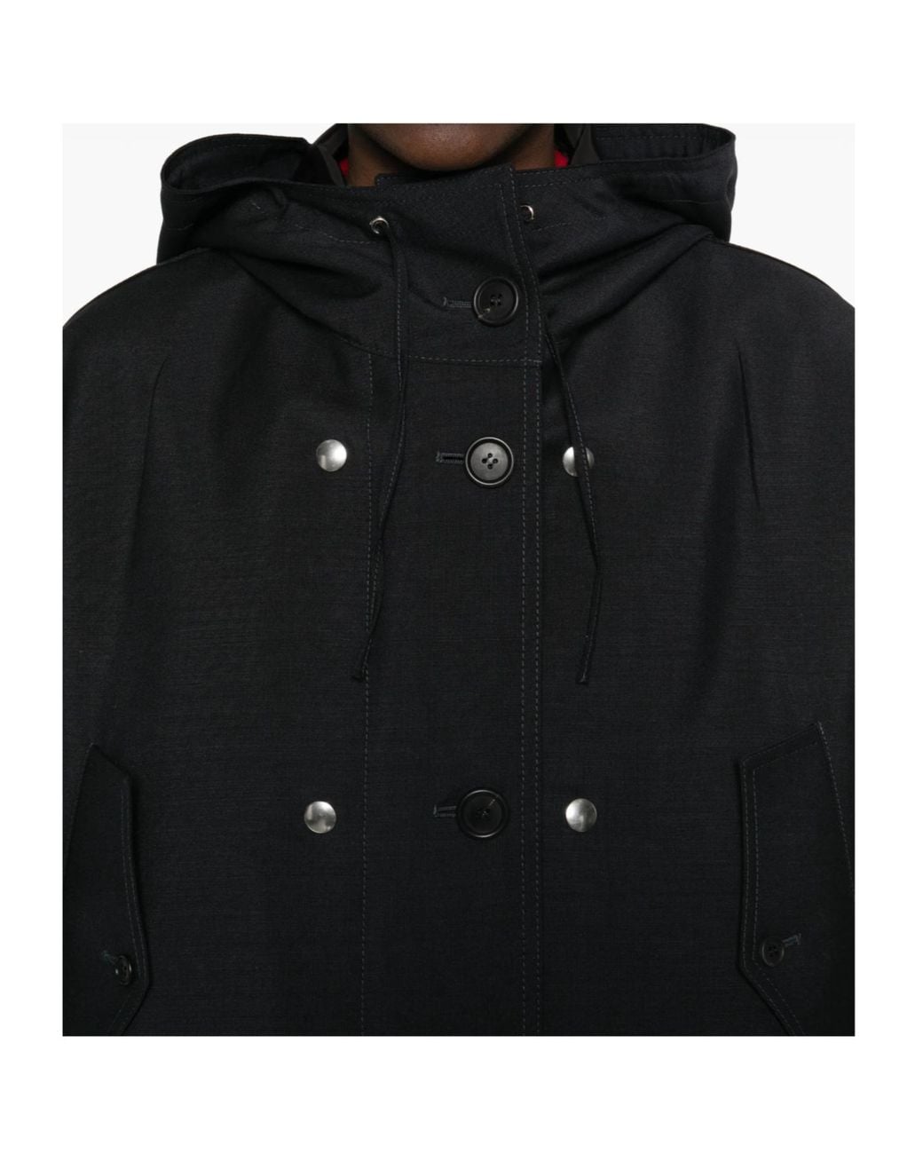 Prada Black Button-Up Hooded Jacket