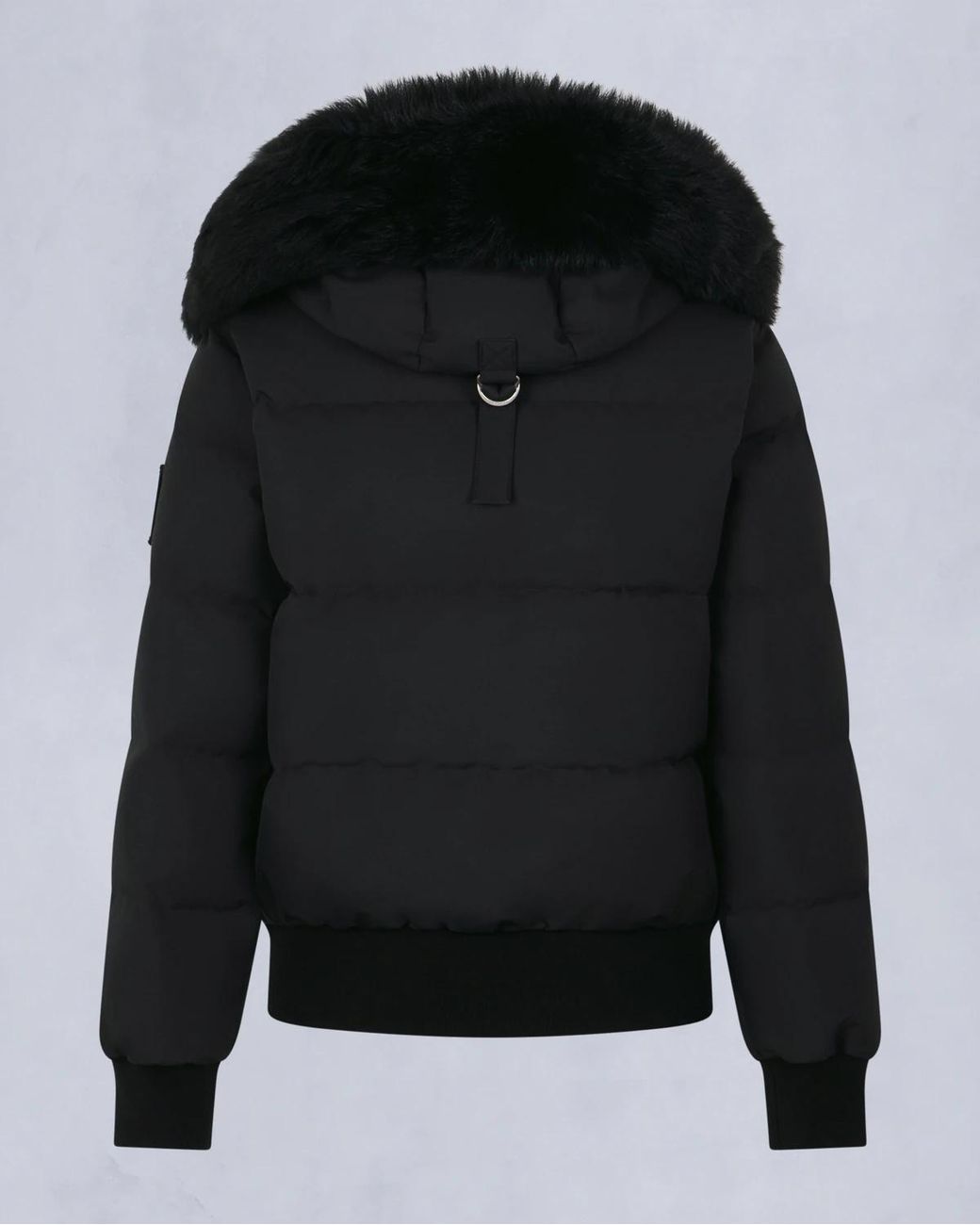 Moose Knuckles Black Cloud Shearling Bomber Jacket