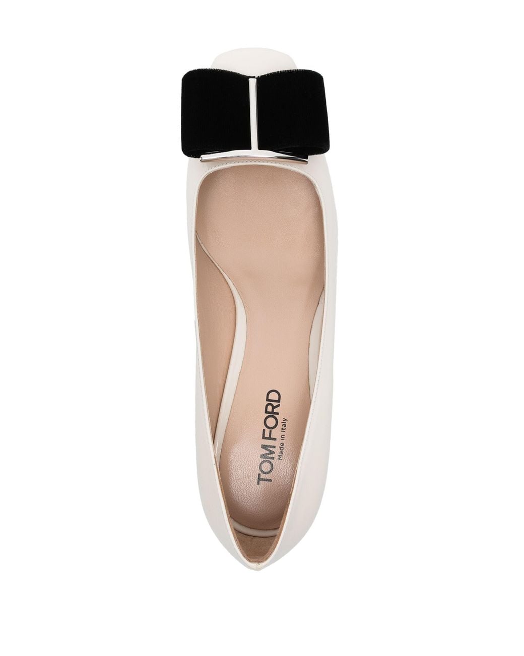 Tom Ford Metallic T-Plaque Bow Detailed Pumps