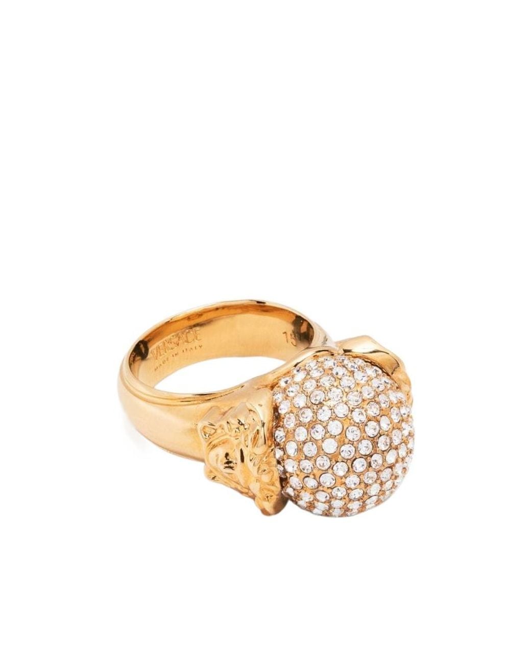 Versace Metallic Medusa Head Embellished Ring