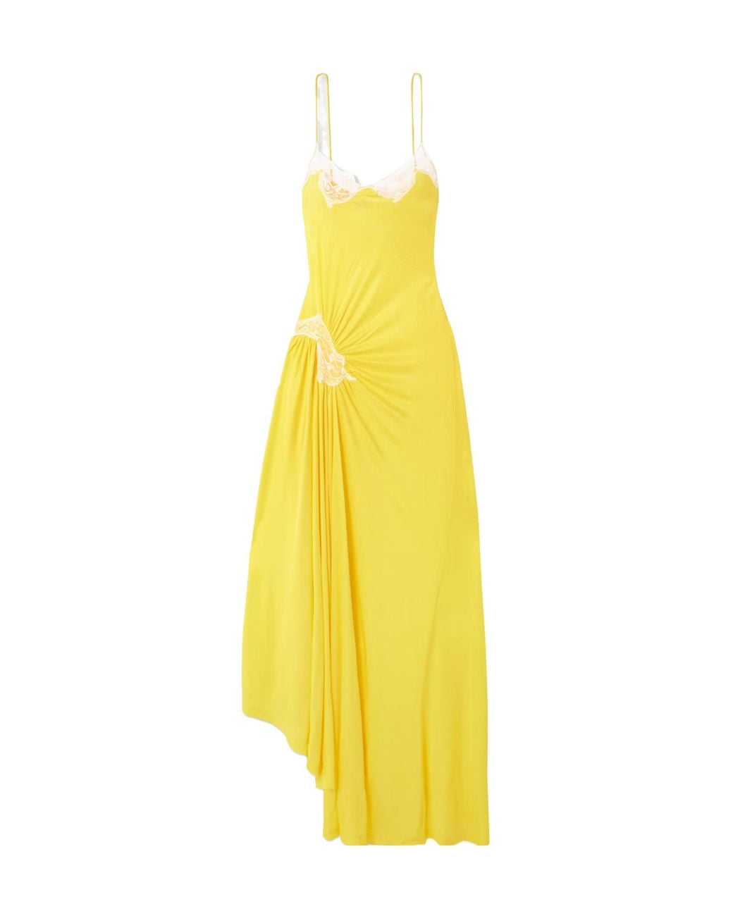 Christopher Esber Yellow Delphin Lace Rib Cami Dress