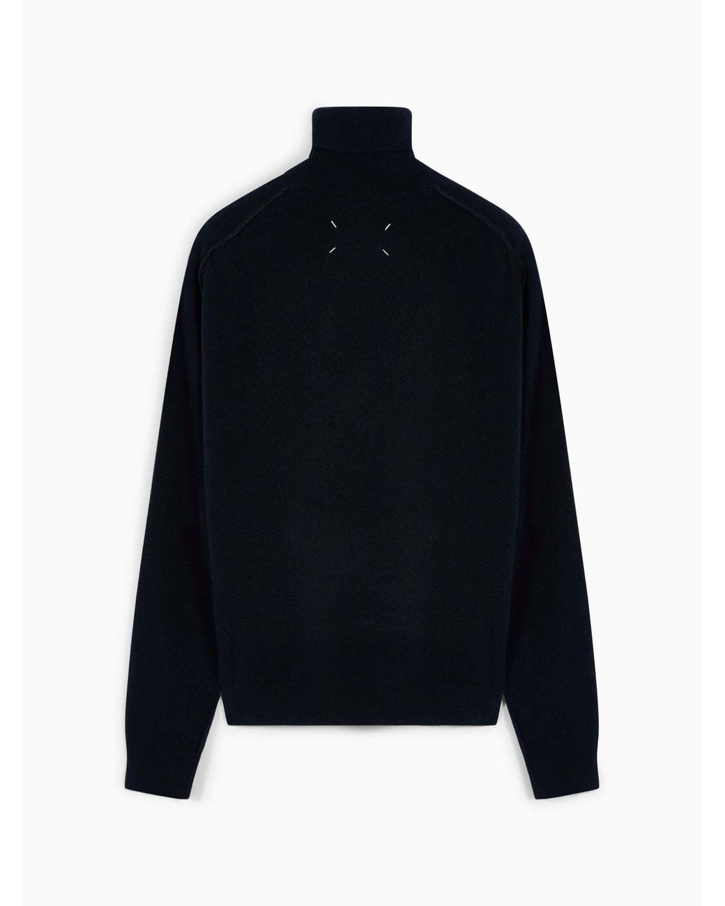 Maison Margiela Blue Minimalist Crew Neck Wool Sweater for men