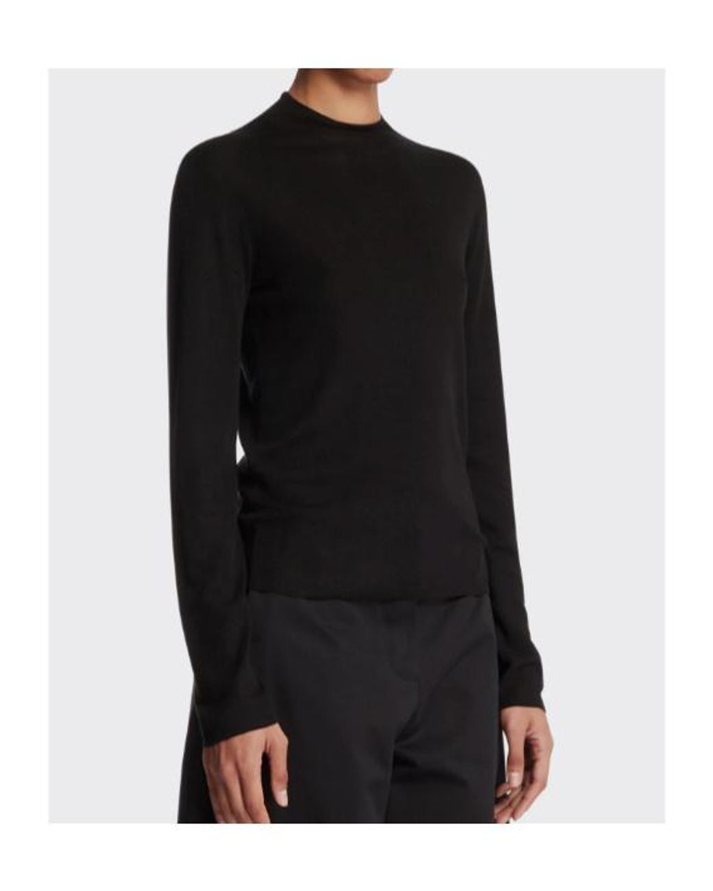 The Row Black Long-Sleeve Top