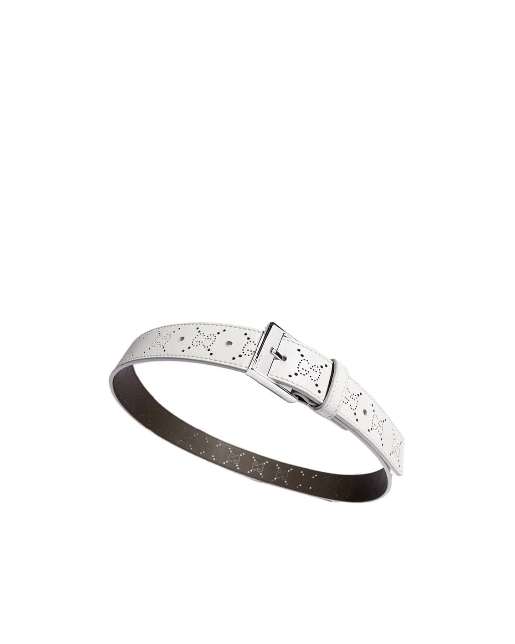 Gucci White Belt With Squared Buckle
