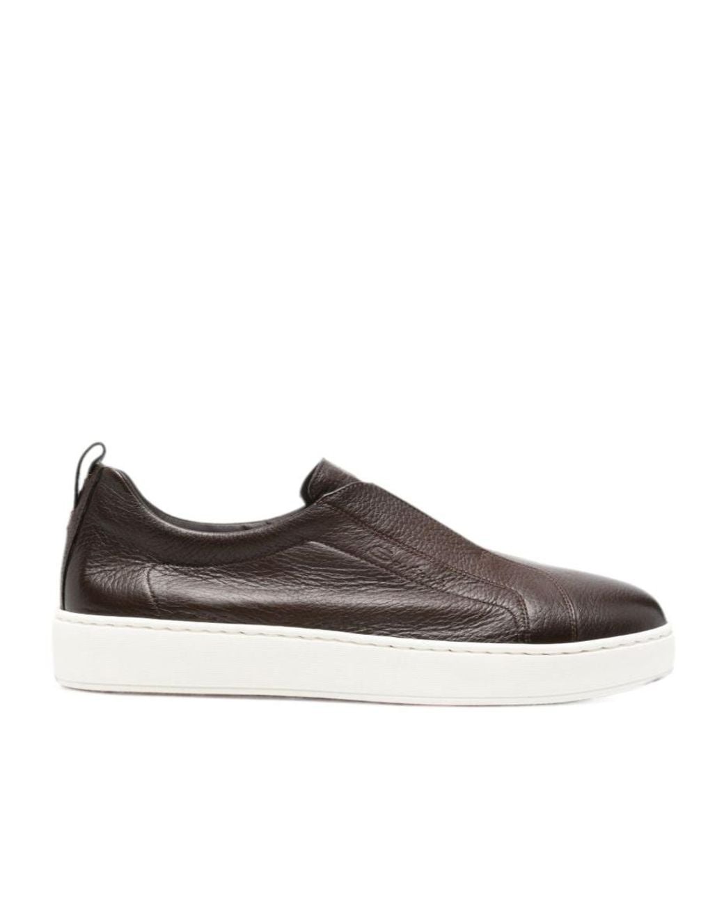 Santoni Brown Slip-On Sneakers for men