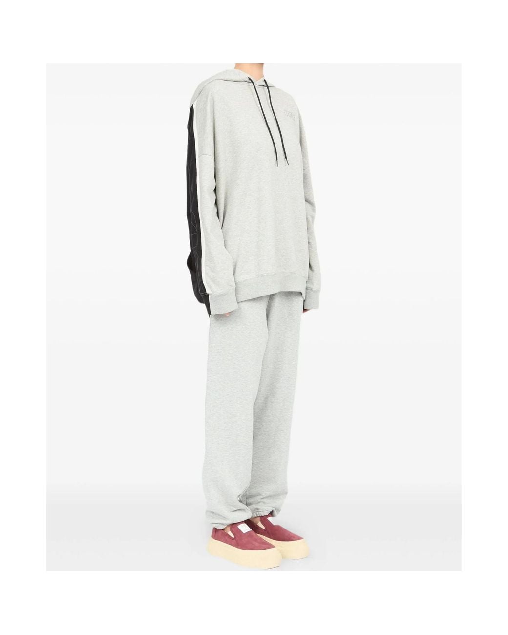 MM6 by Maison Margiela Gray Double Front Drawstring Hoodie