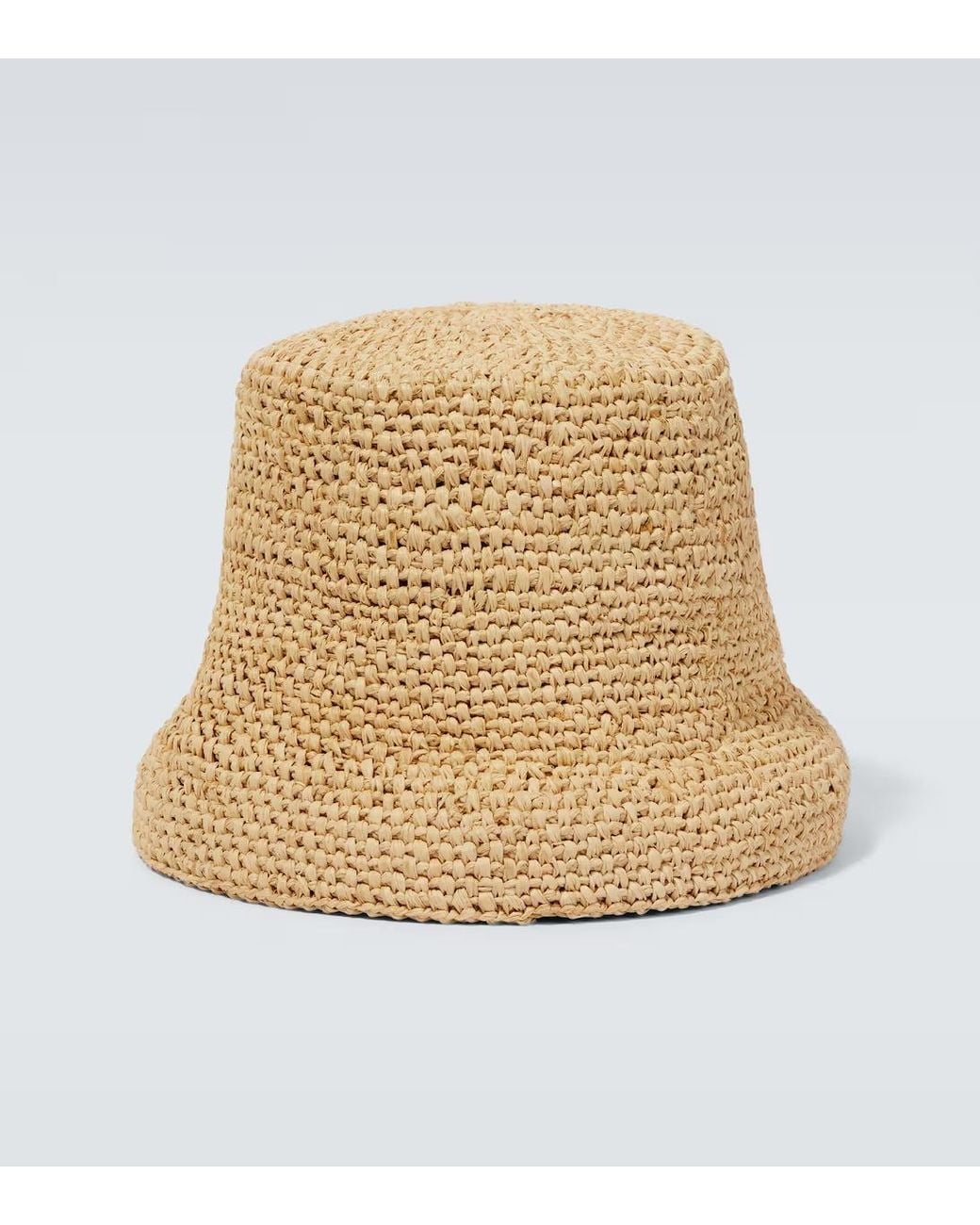 Jacquemus Natural Le Bob Ficiu Raffia Bucket Hat for men