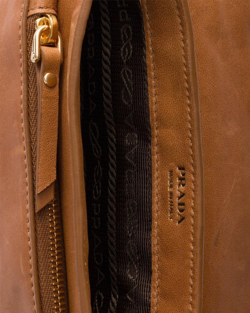 Prada Brown Nappa Leather Smartphone Holder