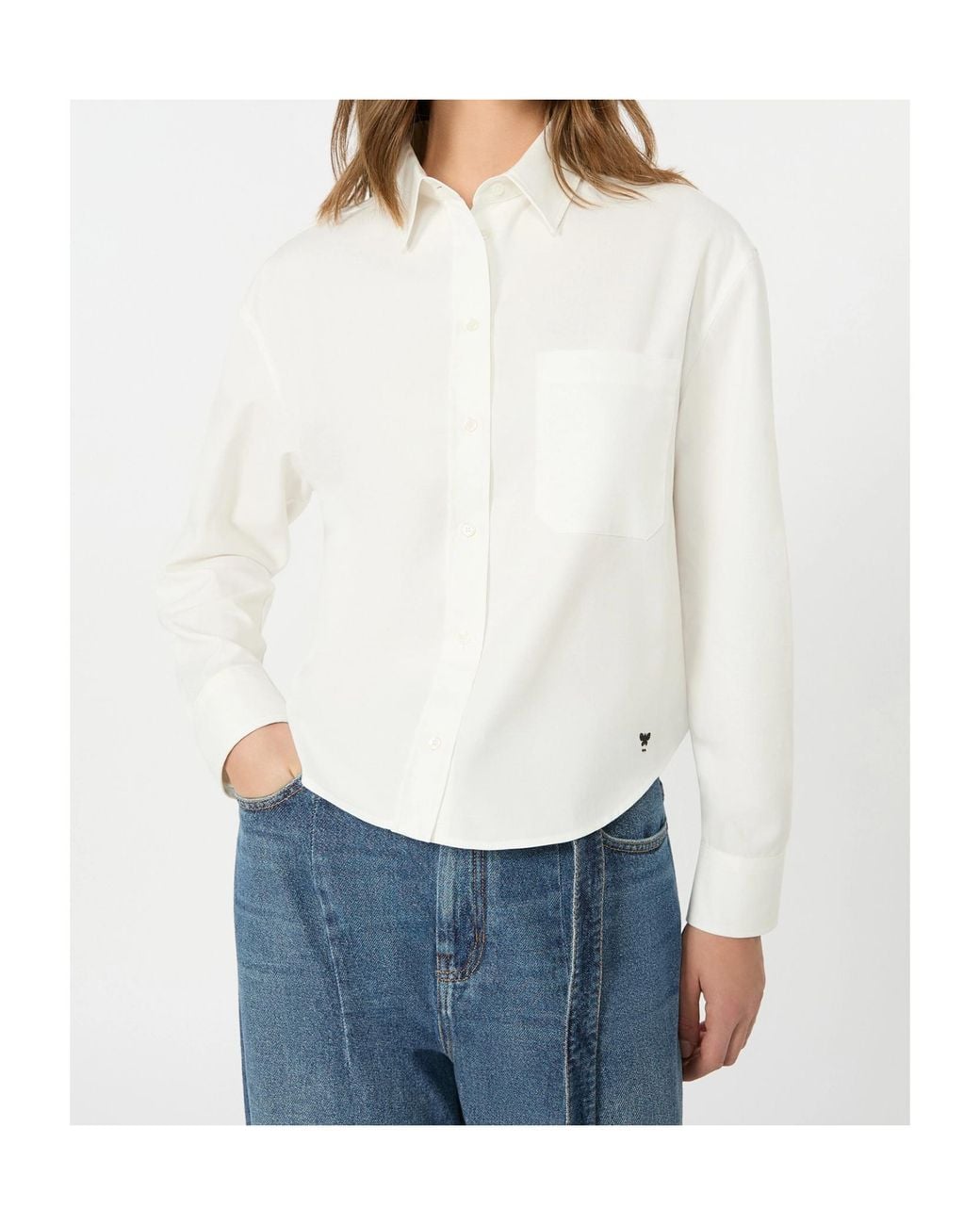 Weekend by Maxmara White Embroidered Pocket Shirt