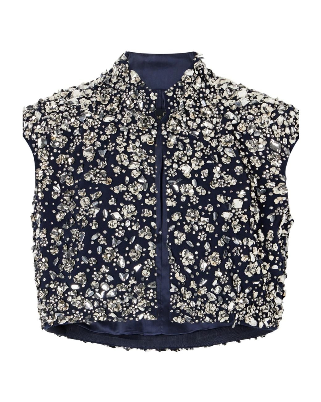 Jenny Packham Blue Crystal Embellished Blazer