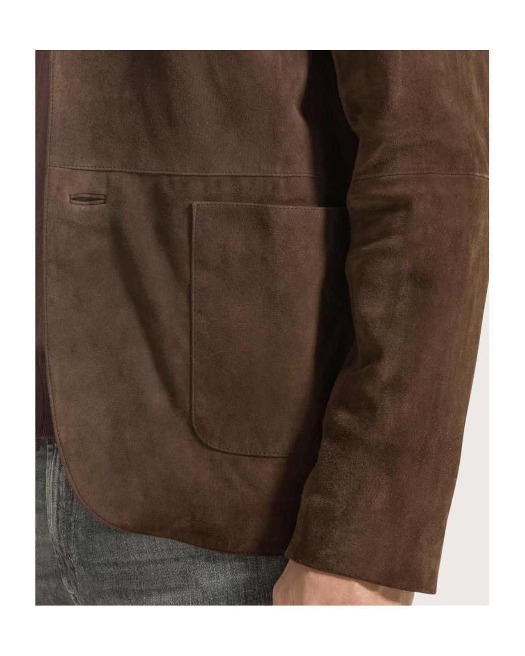 Seventy Brown Suede Two-Button Blazer for men