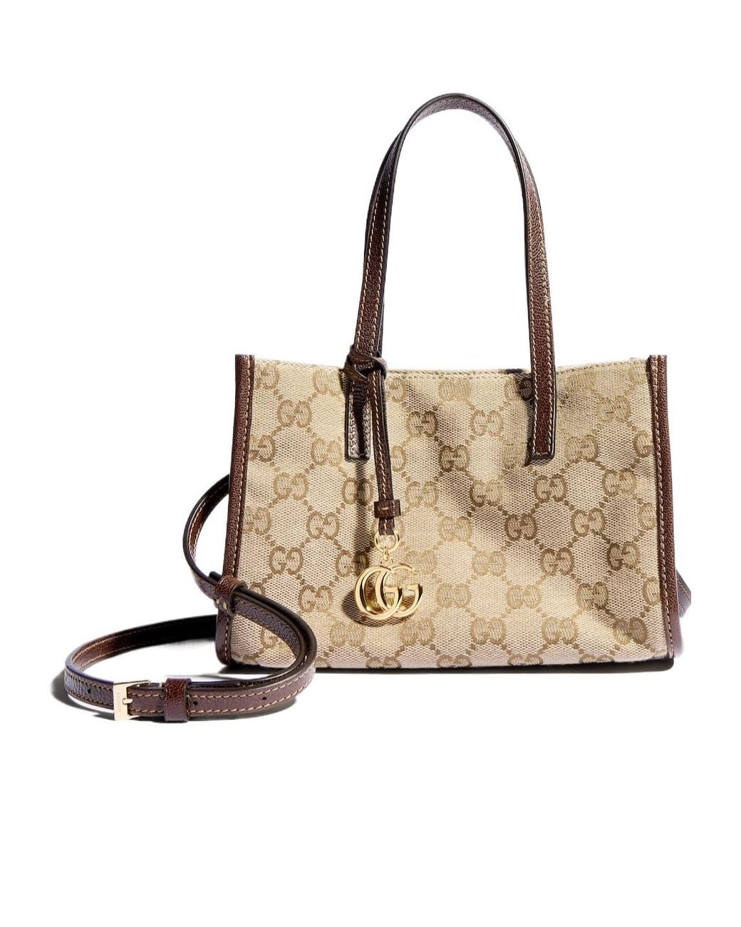 Gucci Natural Small Tote Bag With Double G Charm