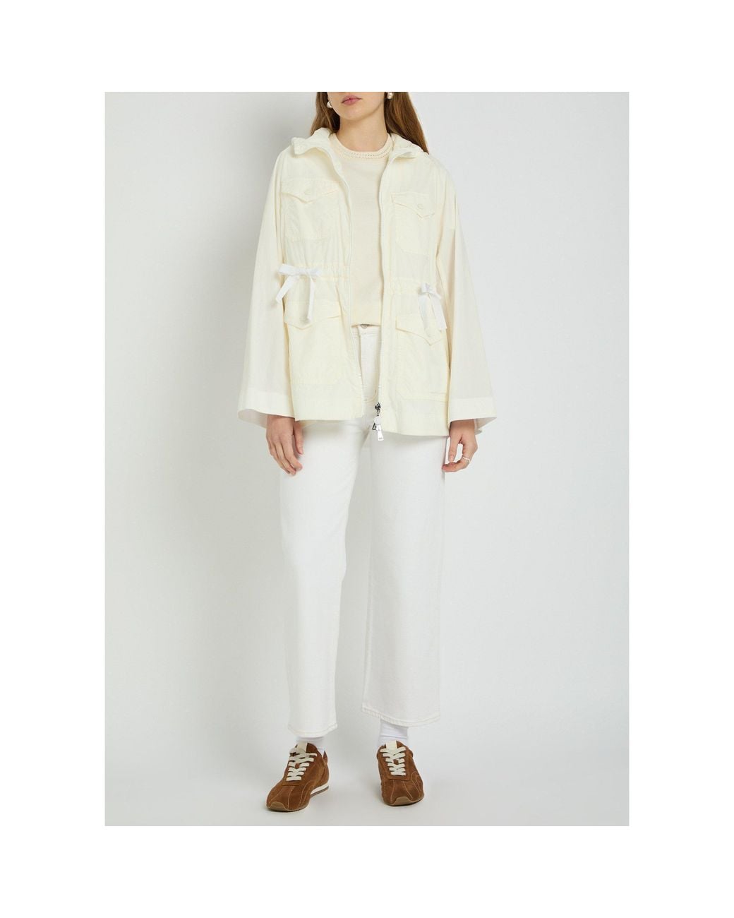Moncler White 100% Cotton Short-Sleeve T-Shirt