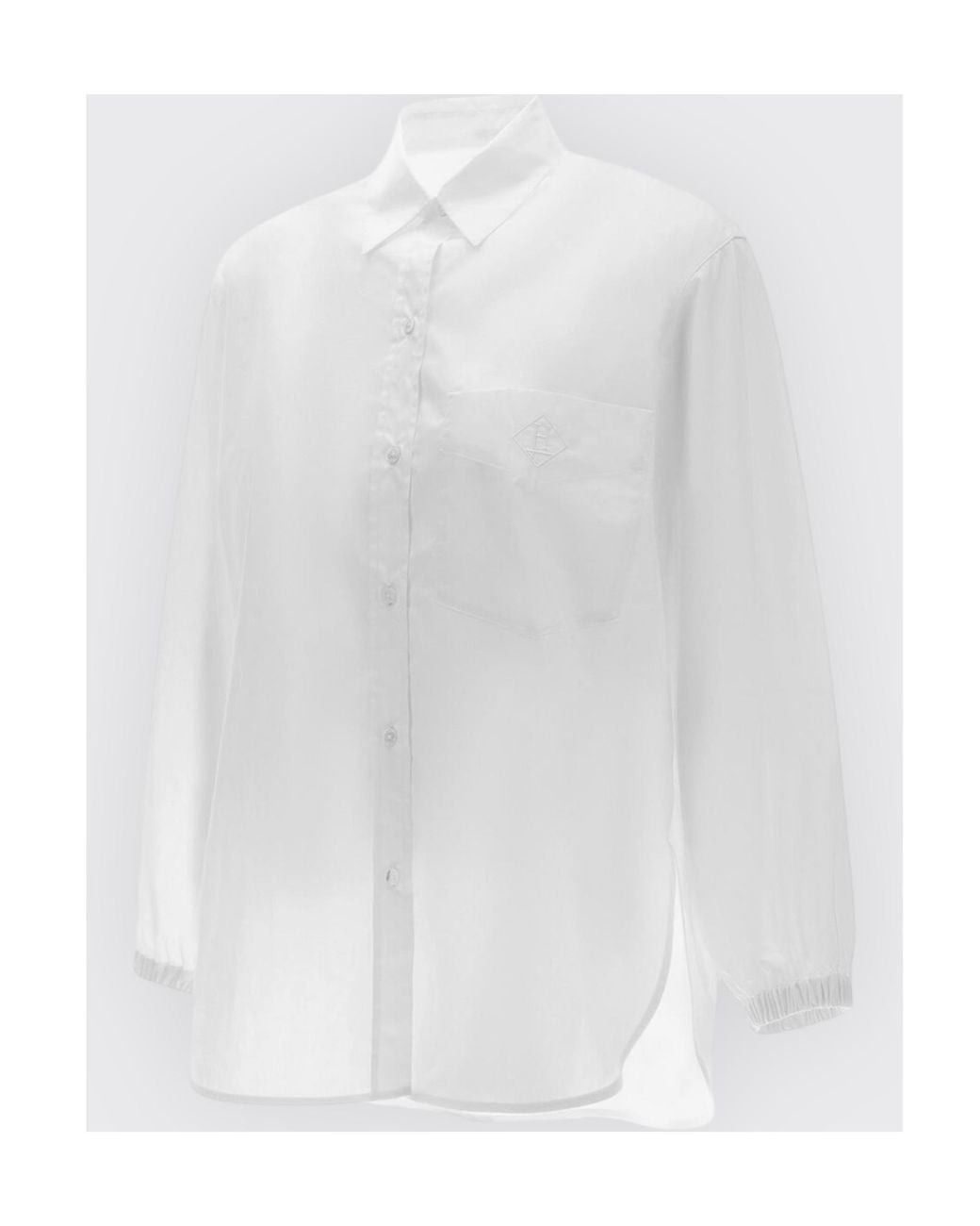 Herno White Logo Embroidered Long-Sleeved Shirt