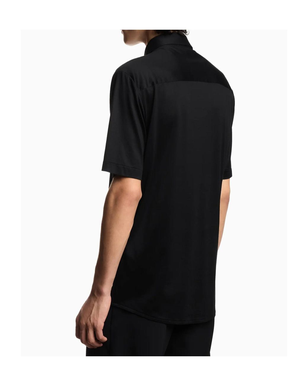 Emporio Armani Black Short-Sleeve Logo Shirt for men