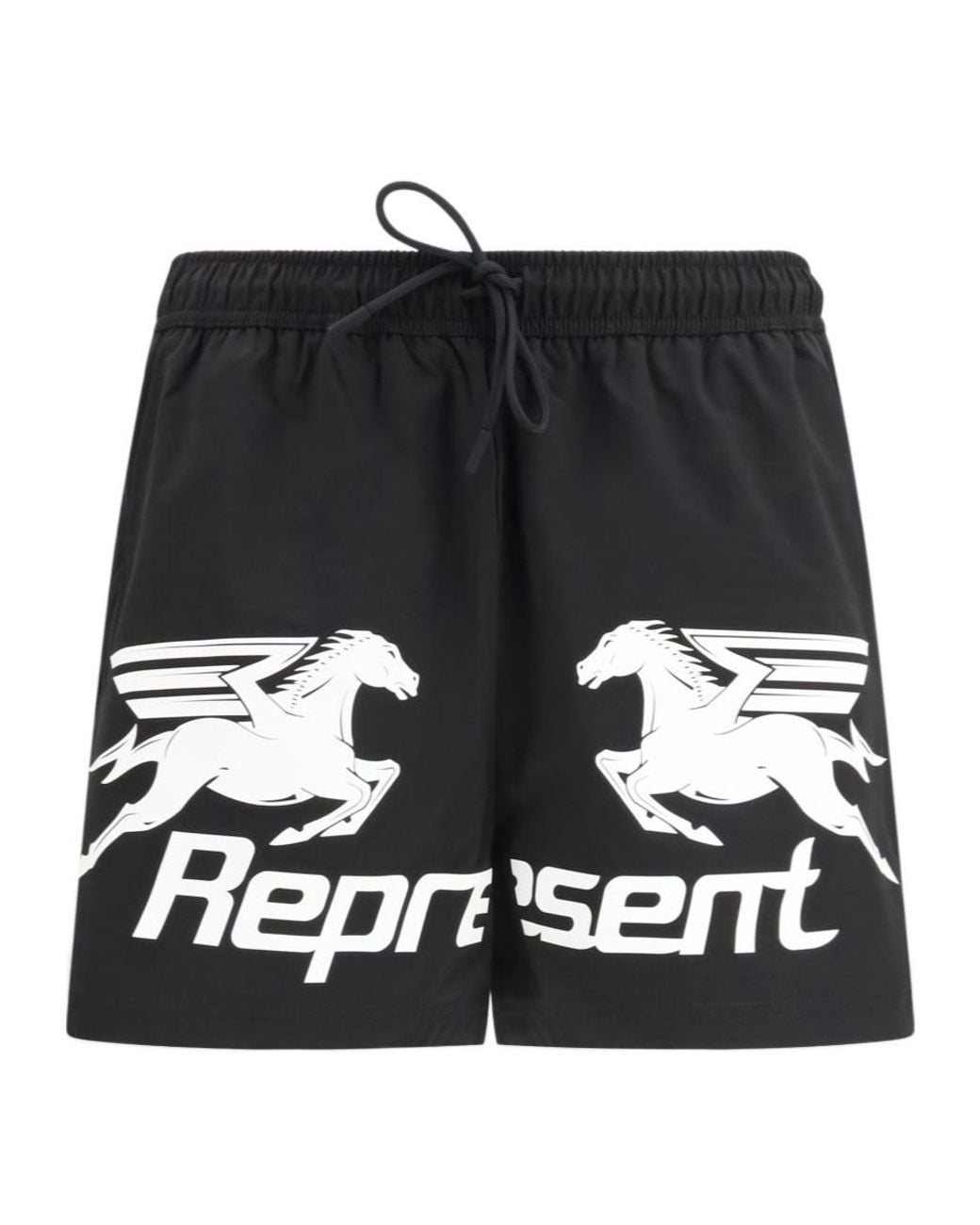 Represent Black Nothing Faster Drawstring Swim Trunks for men