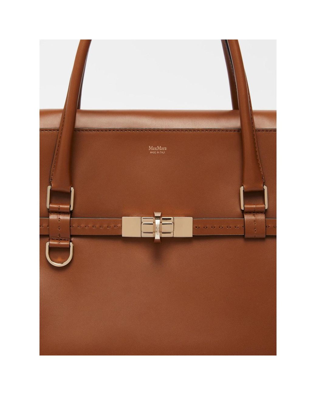 Max Mara Brown Natural Leather Handbag
