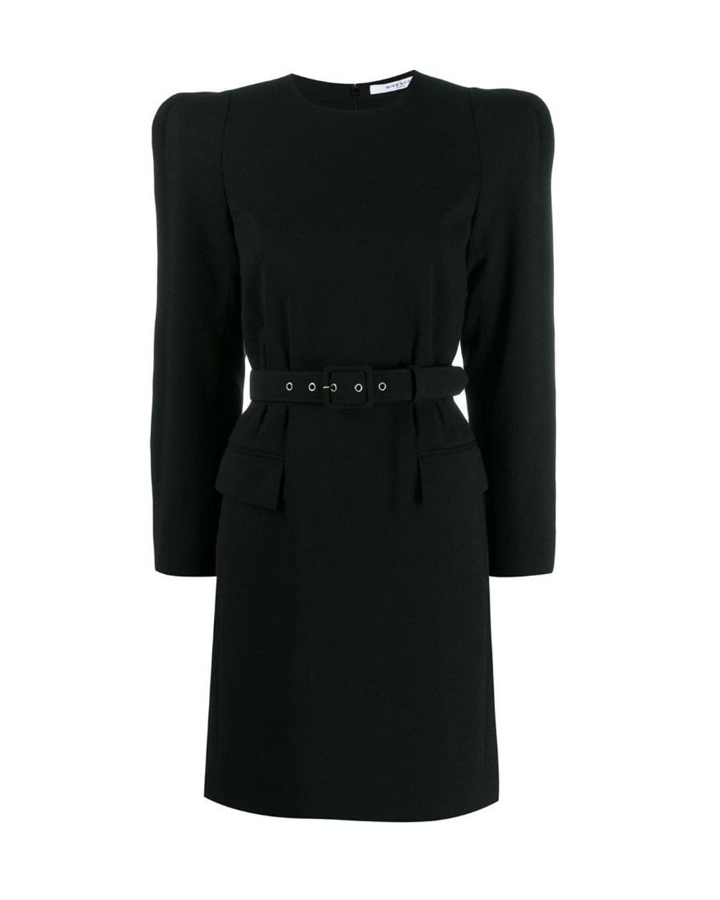 Givenchy Black Structured Belted Mini Dress