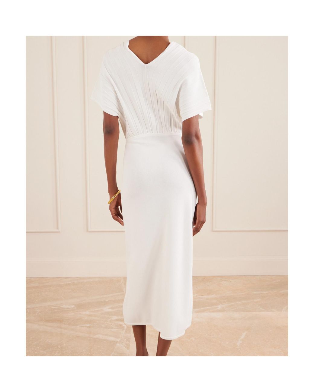 Max Mara White Short-Sleeved Dress