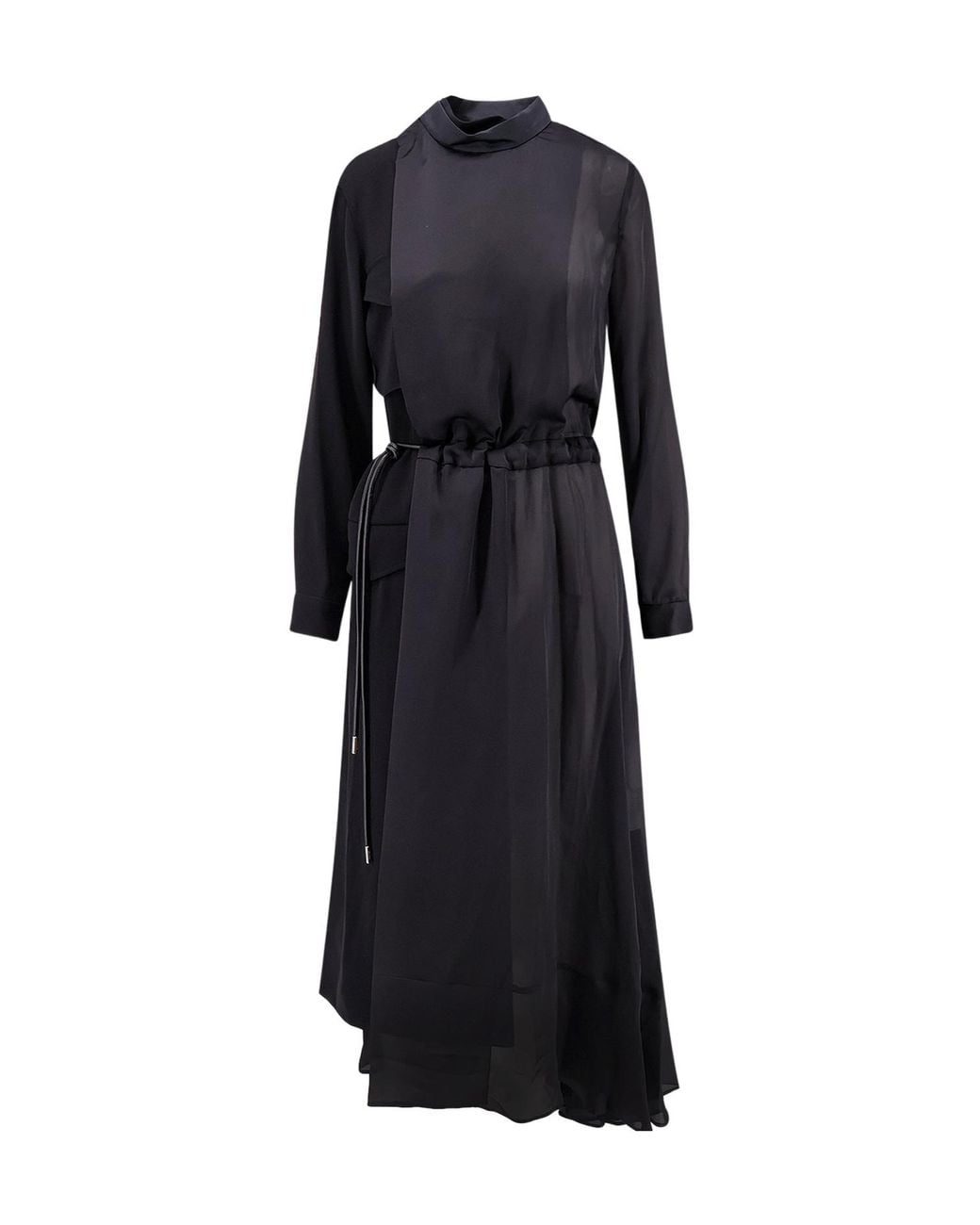 Sacai Black Long-Sleeved Dress