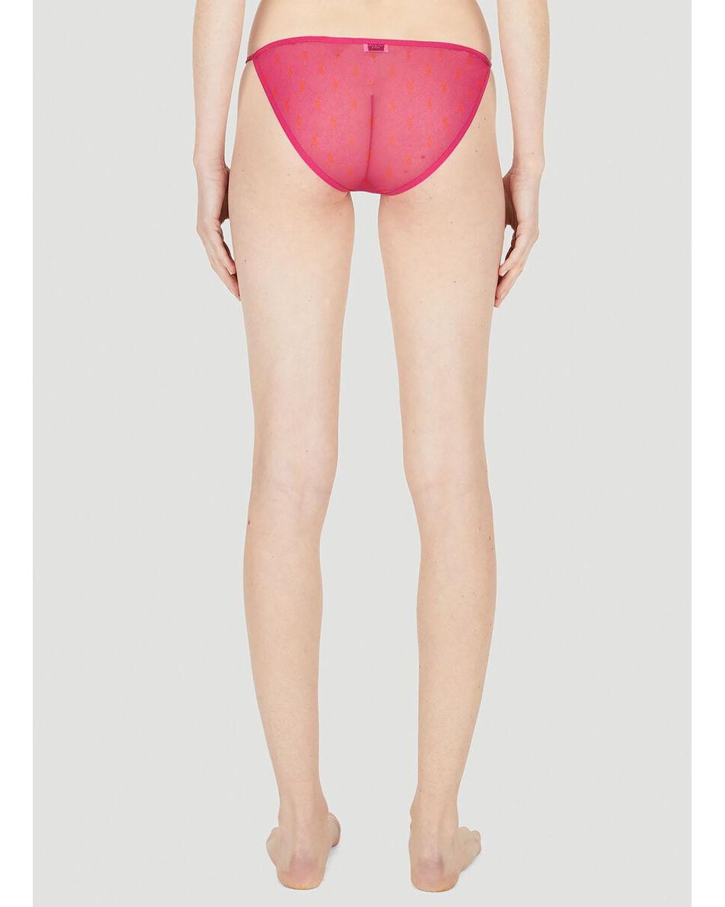 Saint Laurent Pink Monogram Sheer Panties