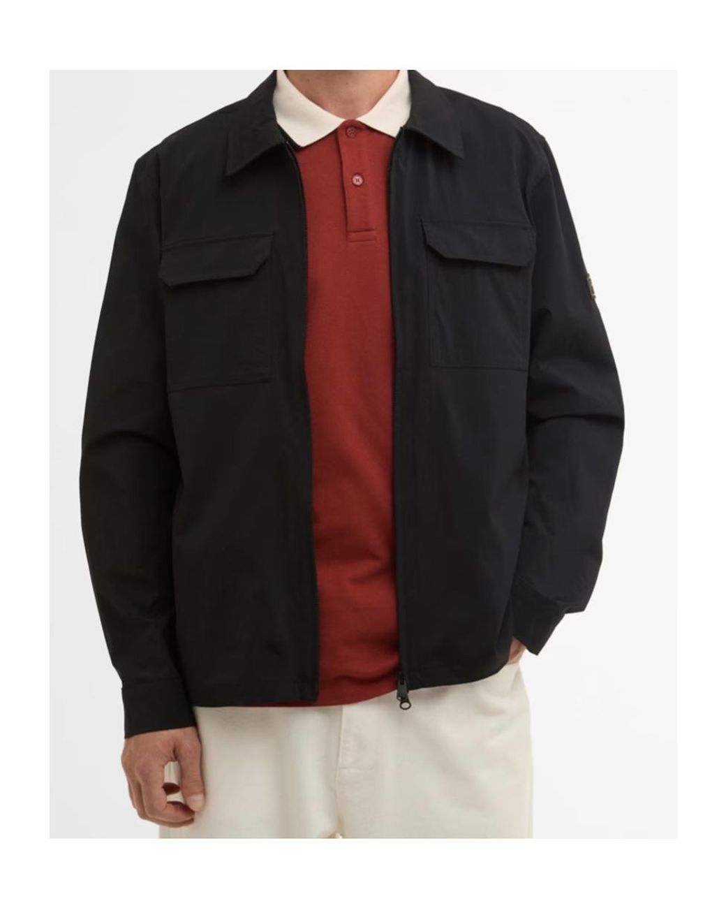 Barbour Blue Zippered Long-Sleeved Casual Jacket for men