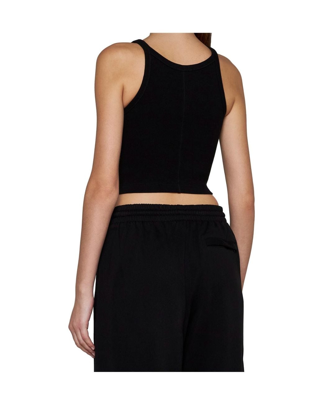 Wardrobe NYC Black Scoop-Neck Cropped Top