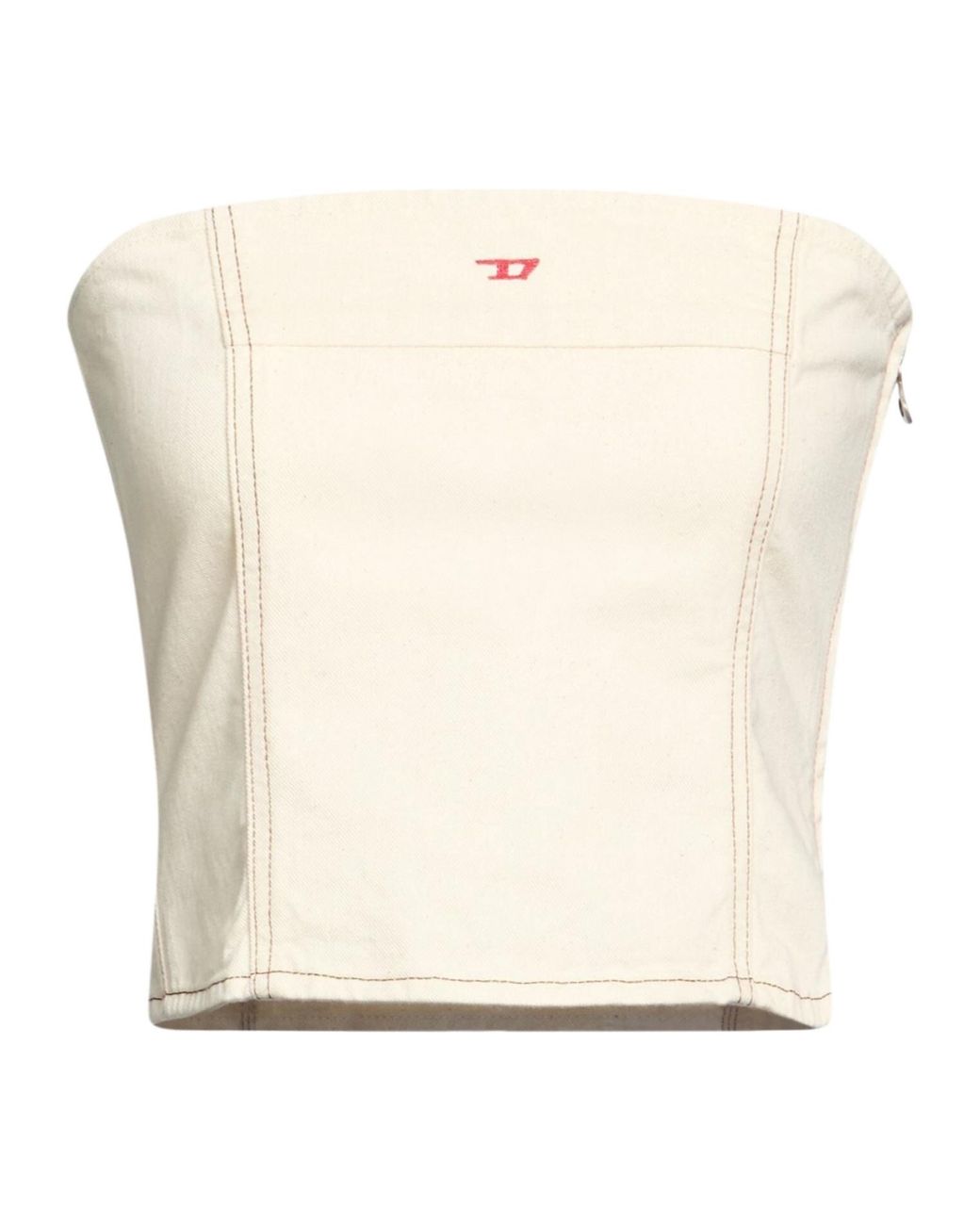 DIESEL White Minimalist Denim Tube Top