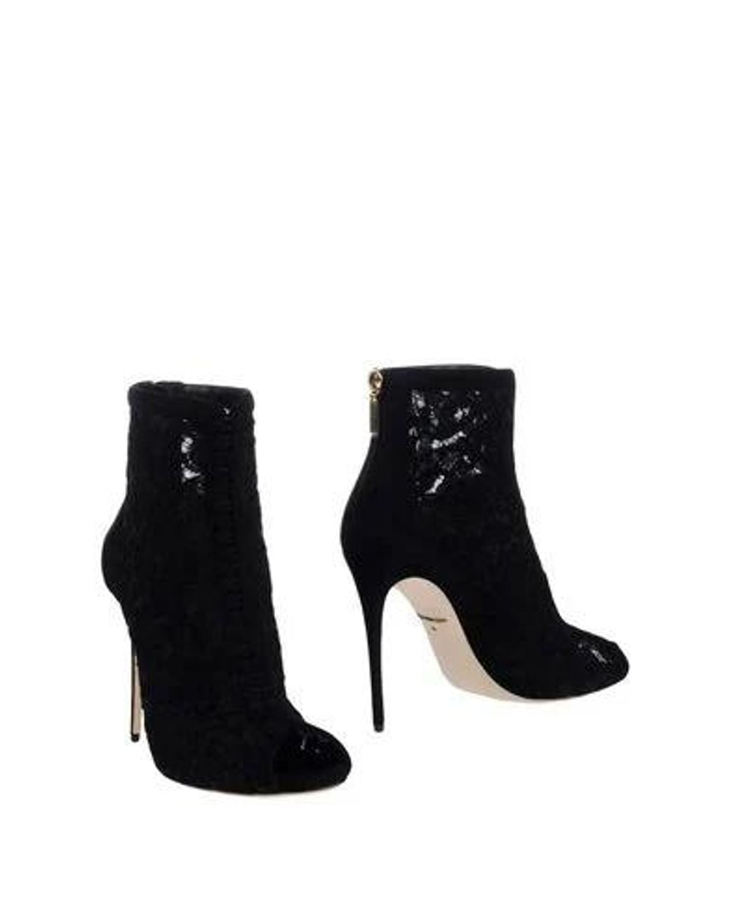 Dolce & Gabbana Black Suede Lace-Up Ankle Boots