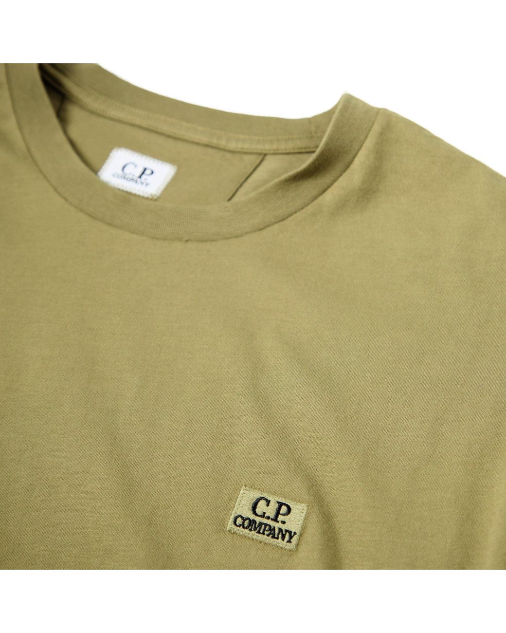 C P Company Green Simple Crew Neck Shortsleeve Top for men