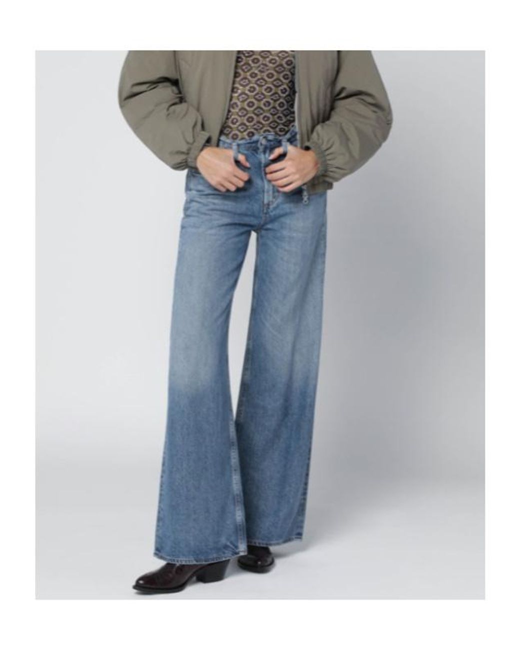 Citizens of Humanity Blue High-Rise Wide-Leg Jeans