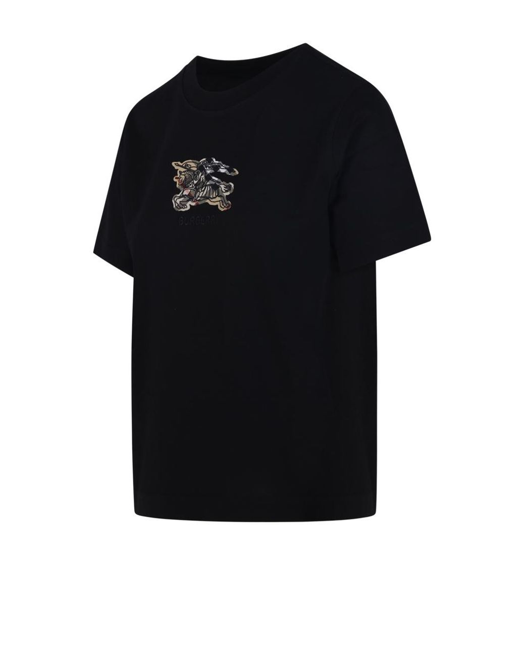 Burberry Black Ekd Check Crewneck T-Shirt