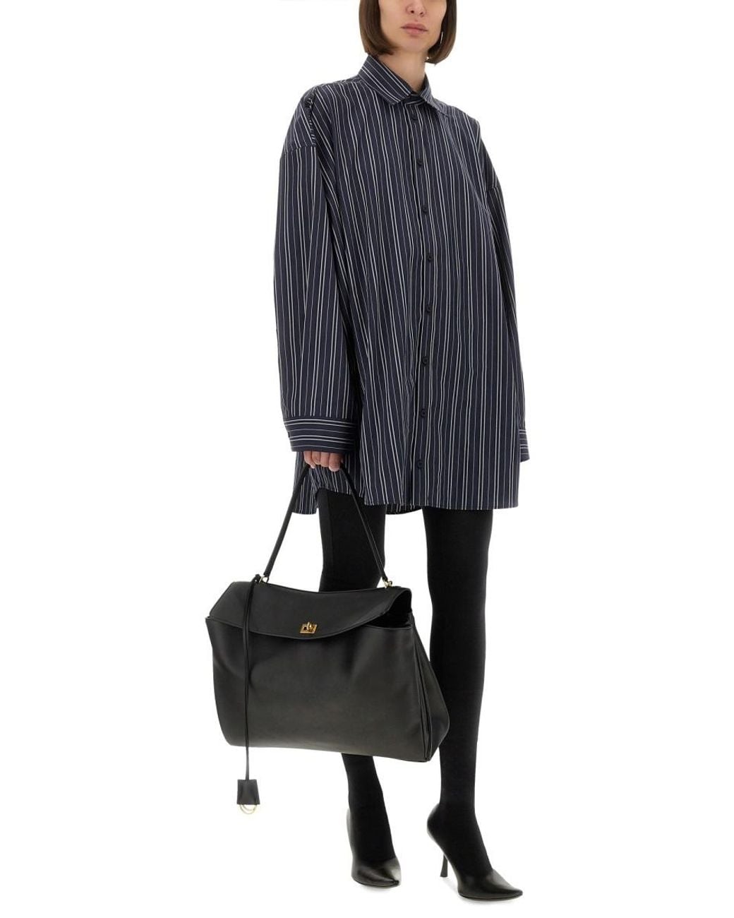 Balenciaga Blue Striped Shirt Dress