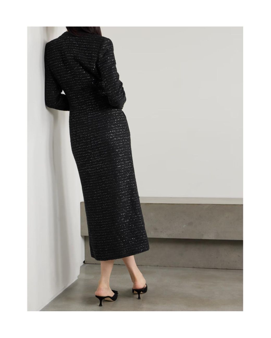 Alessandra Rich Black Long-Sleeved Dress