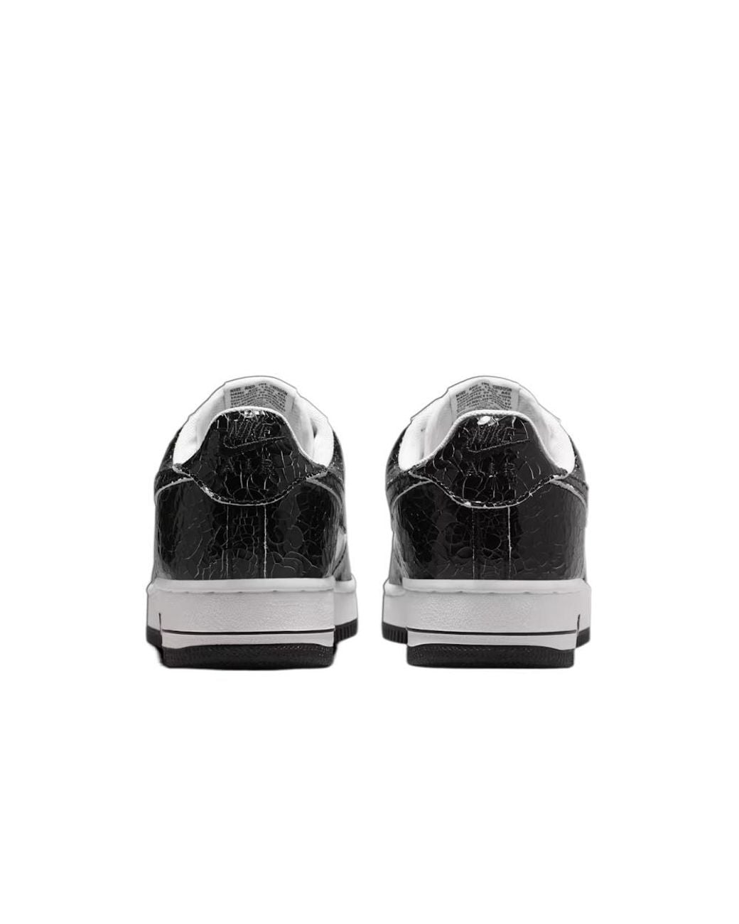 Nike Black Air Force 1 Cracked Leather Sneakers for men