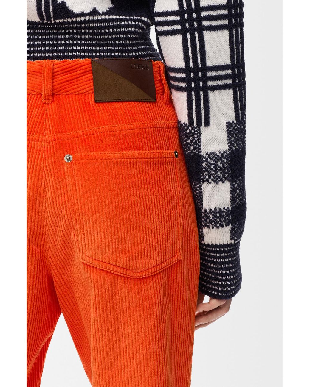 Loewe Orange Corduroy Straight Leg Trousers