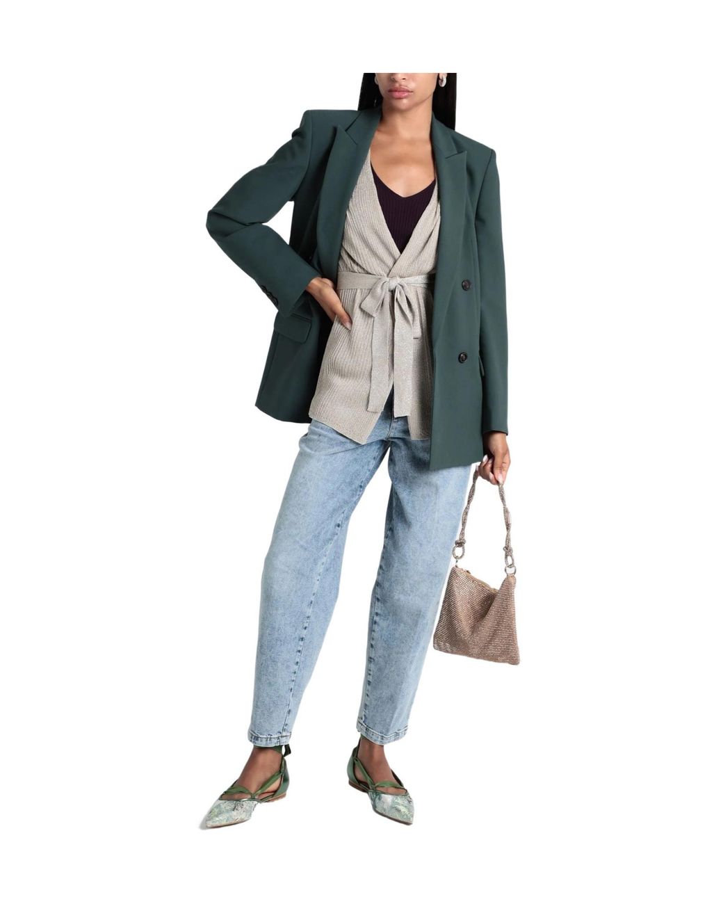 MAX&Co. Green Solid Color Double- Suit