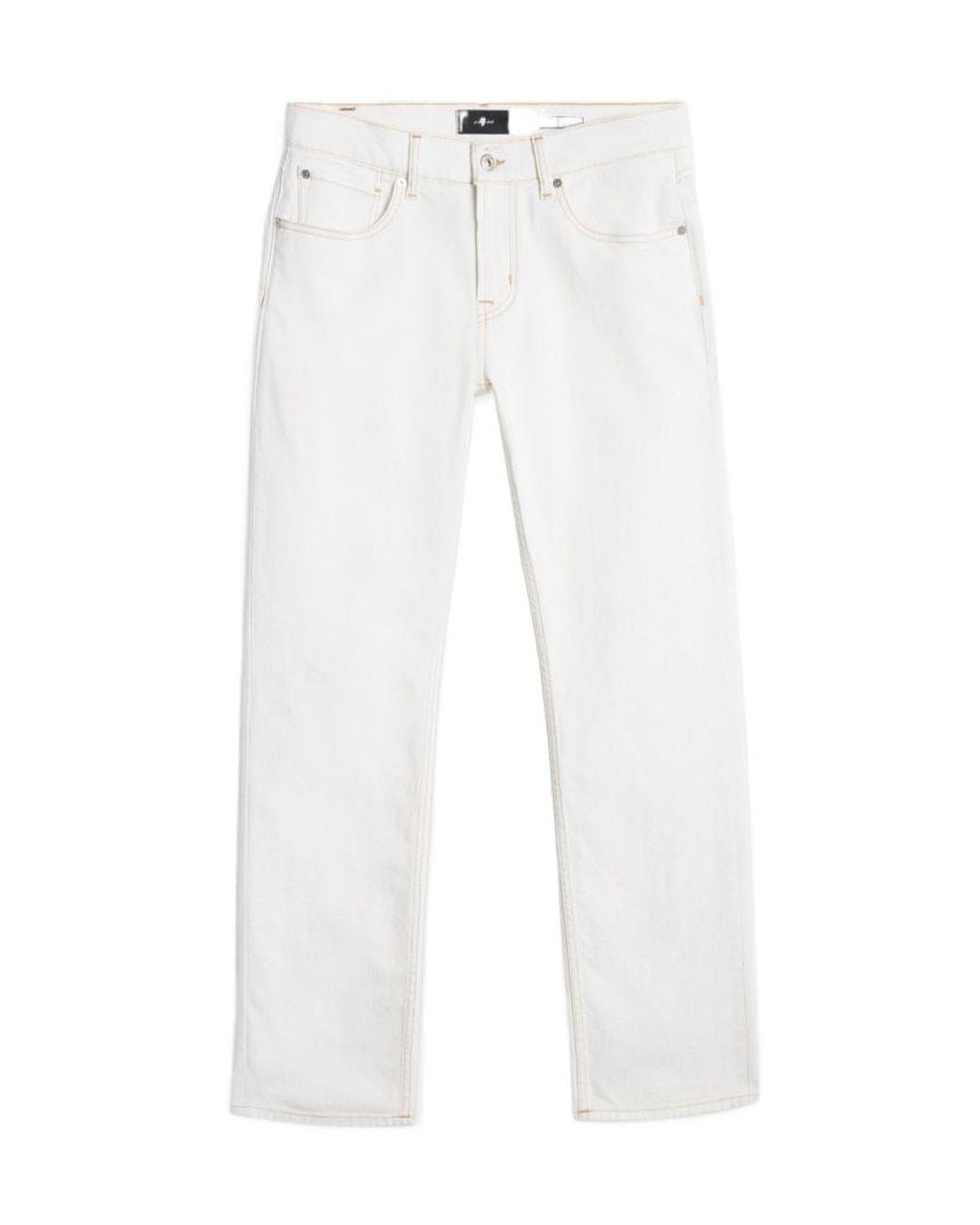 7 For All Mankind White Straight-Leg Jeans for men