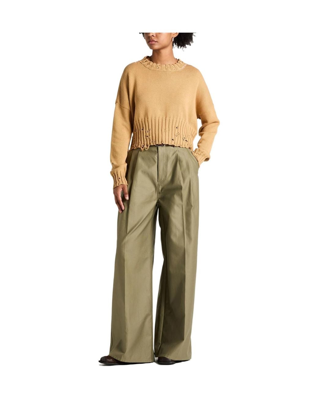 Maison Margiela Green Military Pants Cotton