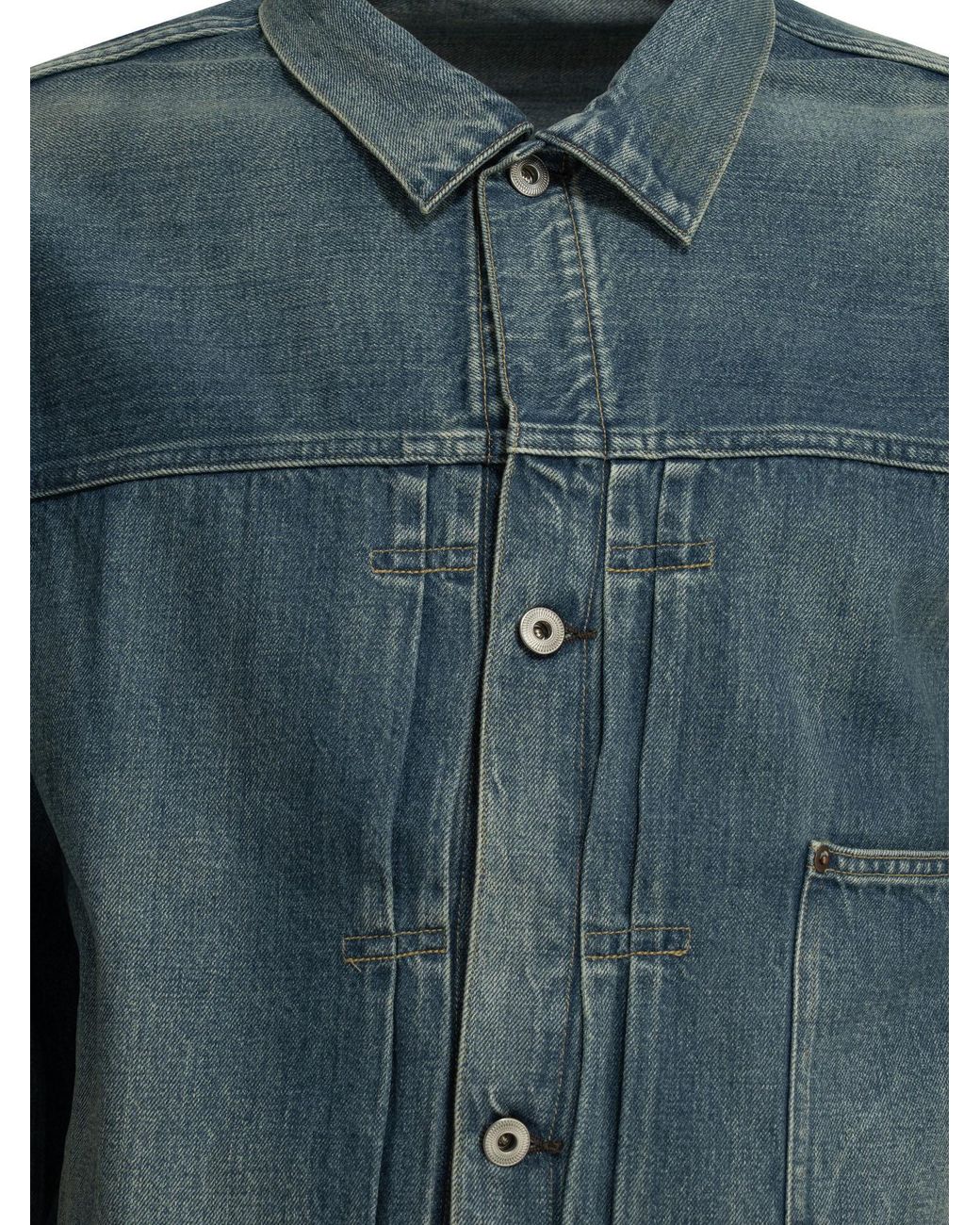 A.PRESSE Blue No 23 Boxy Denim Jacket for men
