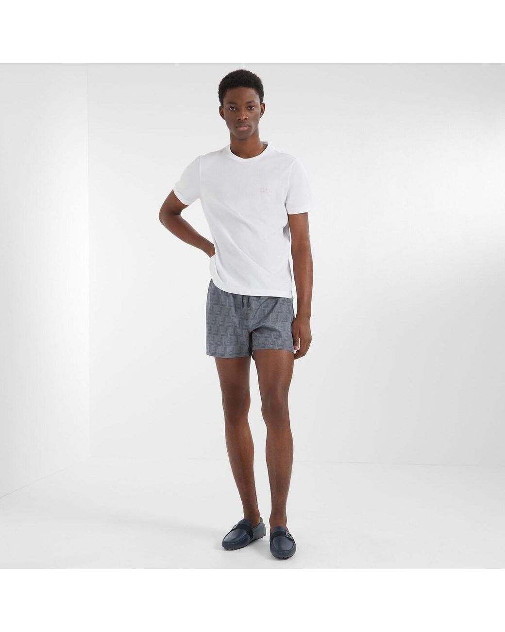 Fendi Blue Nylon Shorts for men