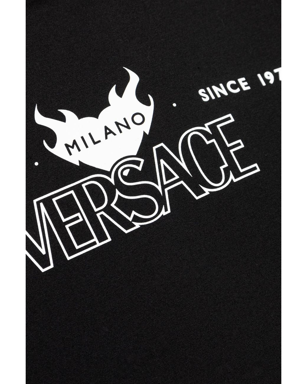 Versace Black T-Shirt With Print for men