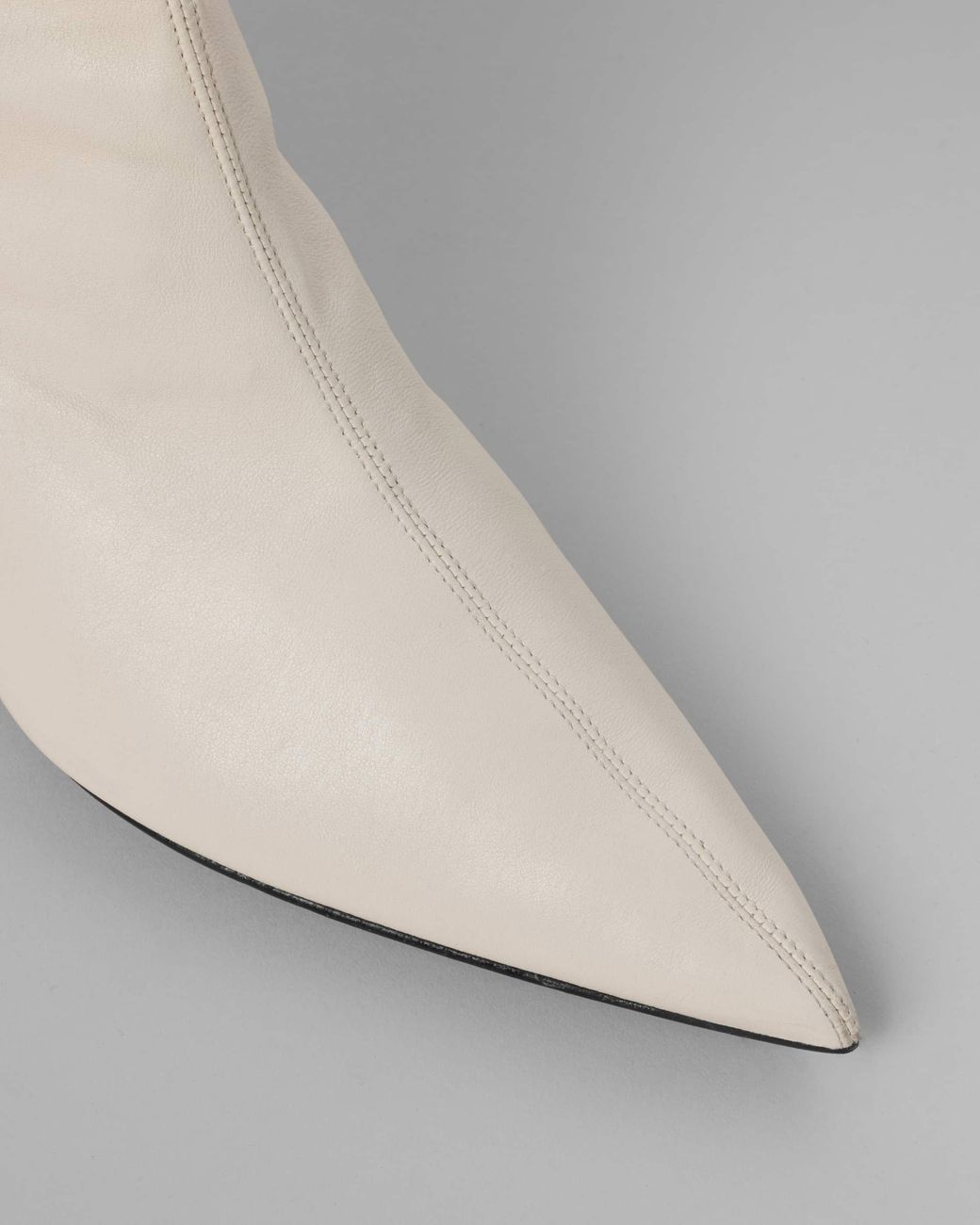 Céline White Shiny Leather Sock Booty