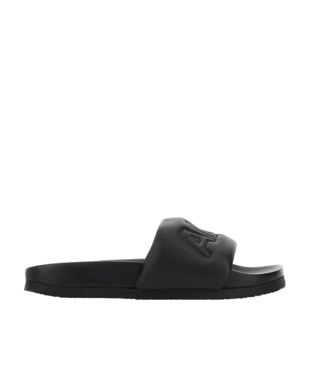 Ambush Black Logo Embossed Padded Slides for men