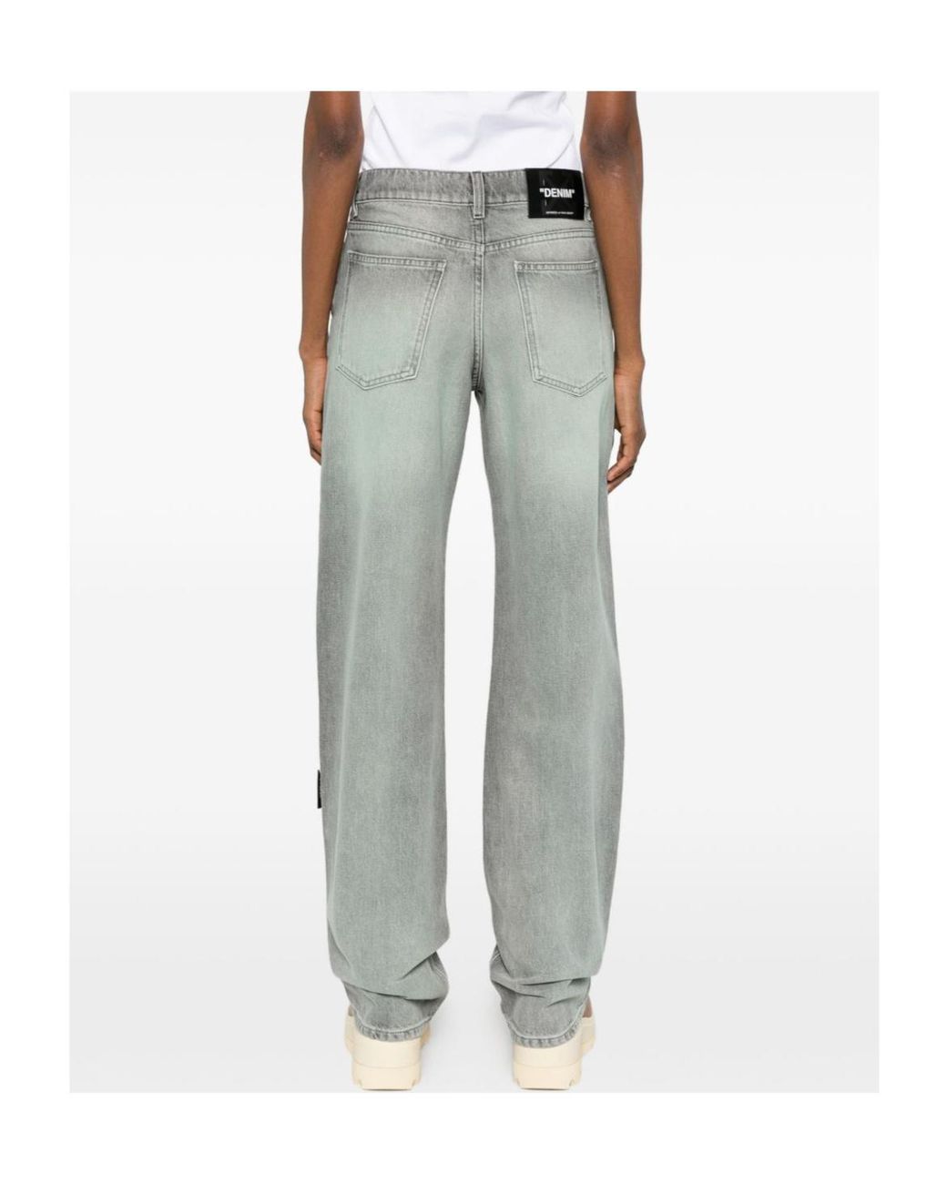 Off-White c/o Virgil Abloh Gray Wide-Leg Jeans