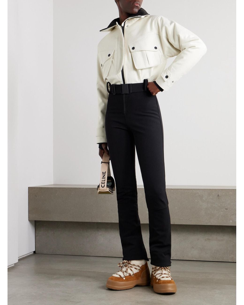 CORDOVA White The Telluride Belted Two-Tone Wool-Blend And Twill Ski Suit