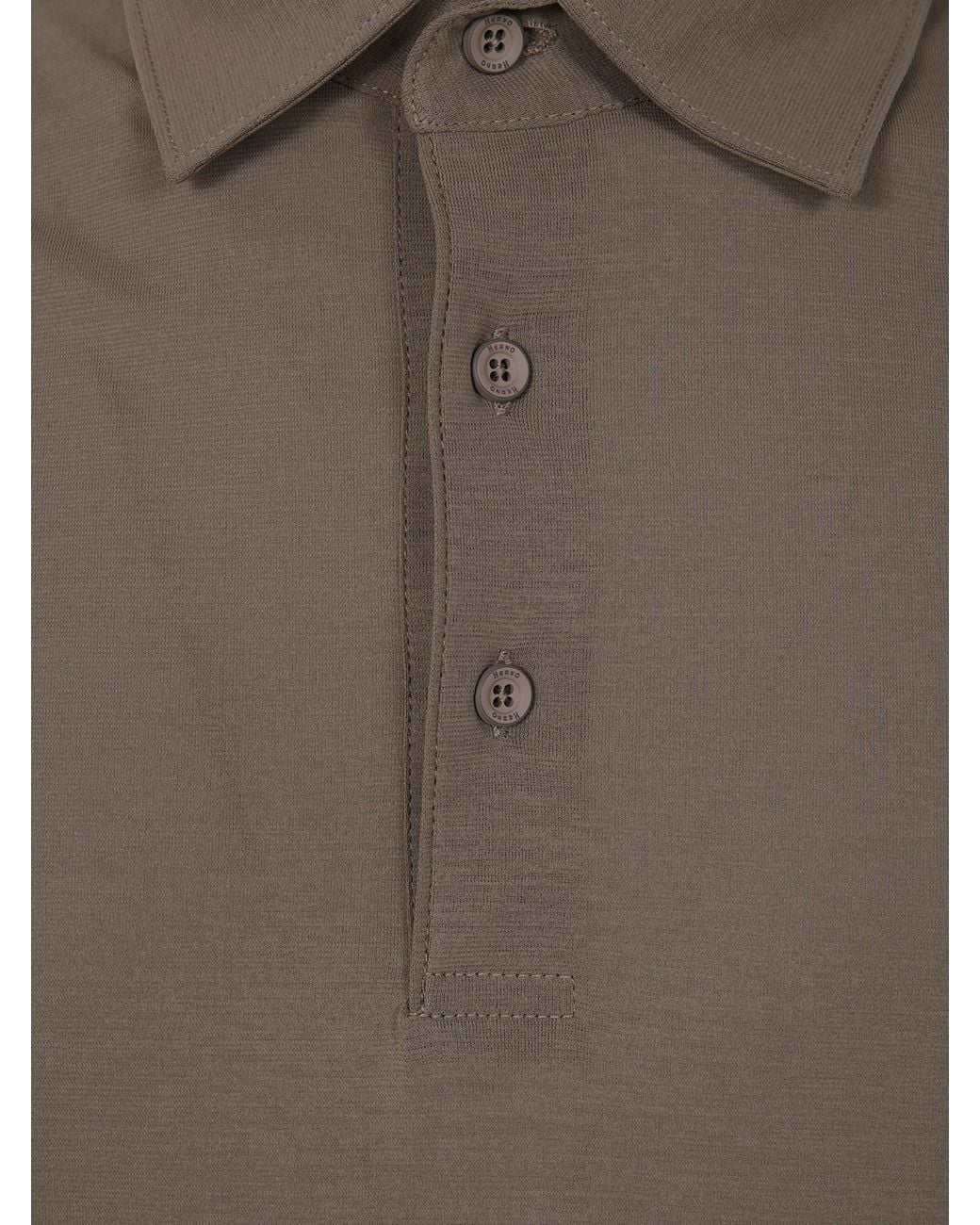 Herno Gray Short-Sleeved Polo Shirt for men
